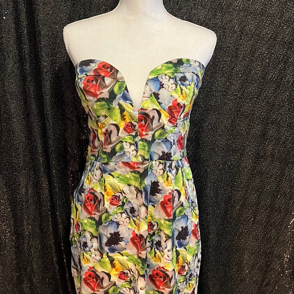 Strapless floral dress